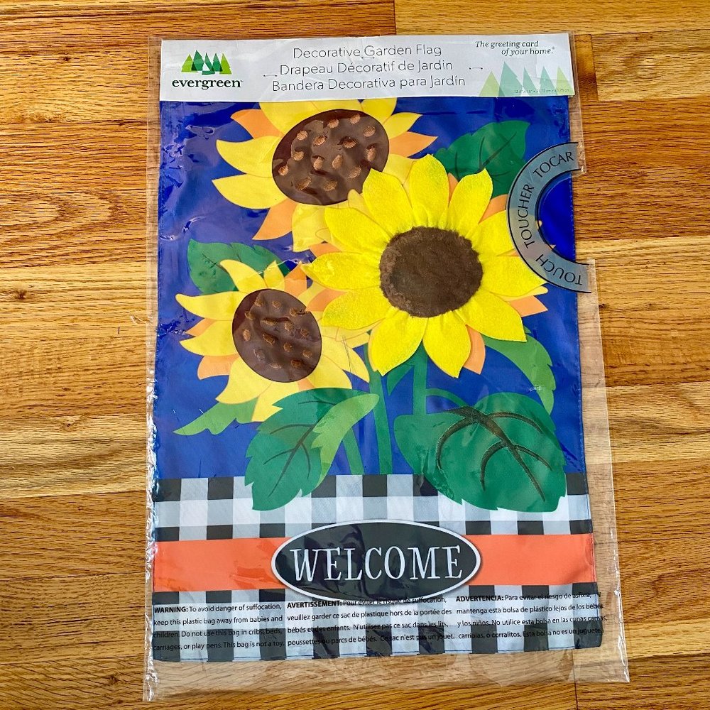 NWT 12x18 Sunflower Welcome Decorative Garden Flag Fade Resistant Double Sided